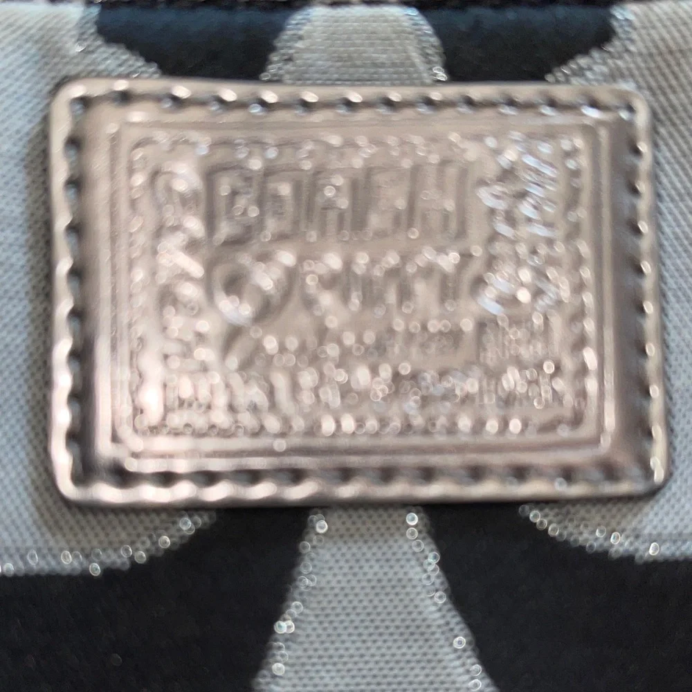 Coach Poppy Black and Gray with Purple Lining Coach Poppy Women's Bag